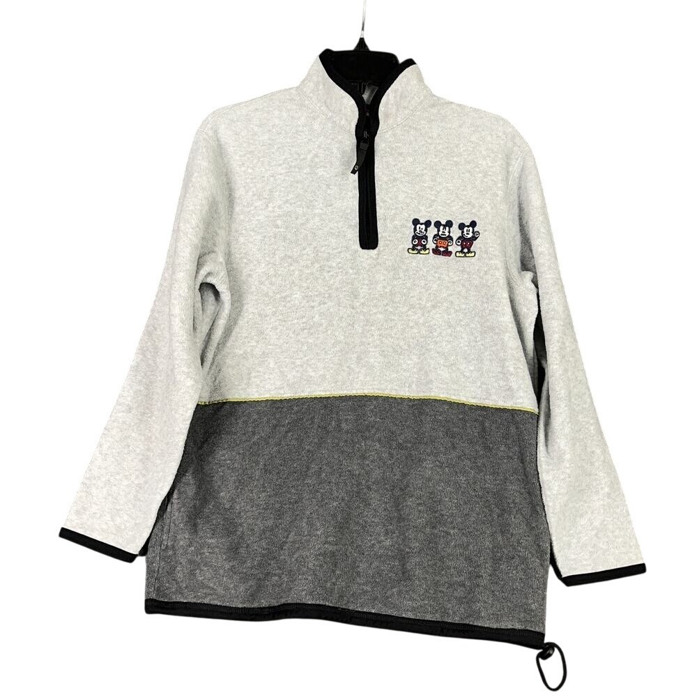 Mickey Unlimited Mens Pullover Fleece Sweatshirt Light Gray‎ Dark Gray Size S